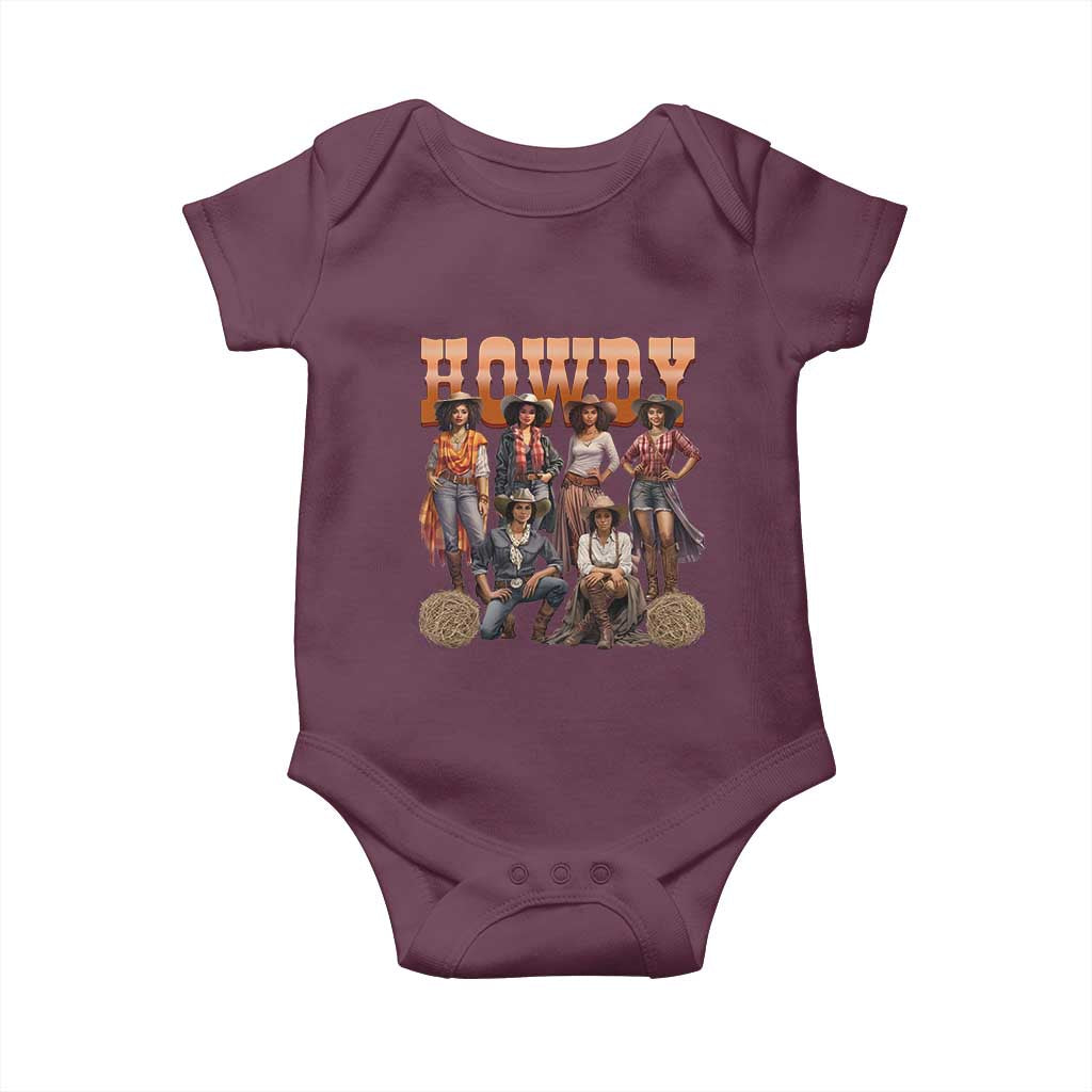 Howdy Melanin Cowgirl Baby Onesie Black History Western Rodeo Texas