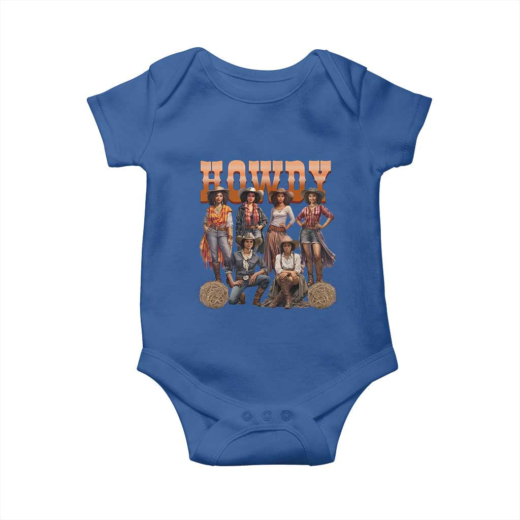 Howdy Melanin Cowgirl Baby Onesie Black History Western Rodeo Texas