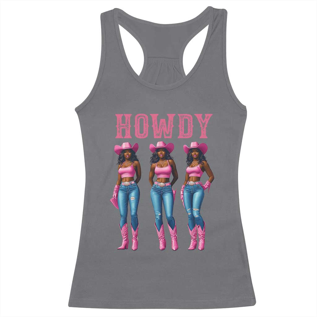 Howdy Melanin Cowgirl Racerback Tank Top Howdy Melanin Black Women Western Rodeo Black Cowgirls