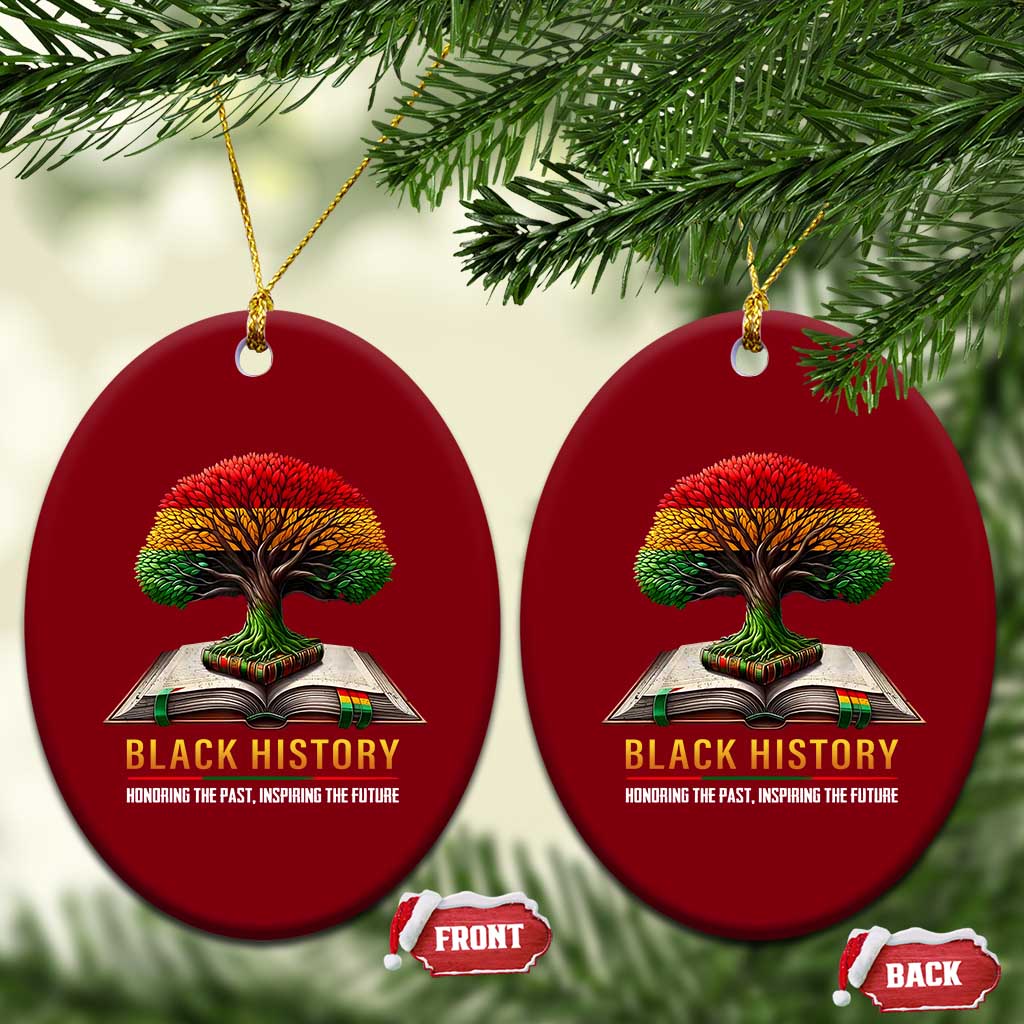 Black History Teacher Ceramic Ornament Honoring The Past Inspiring The Future Tree of Life - Wonder Print Shop