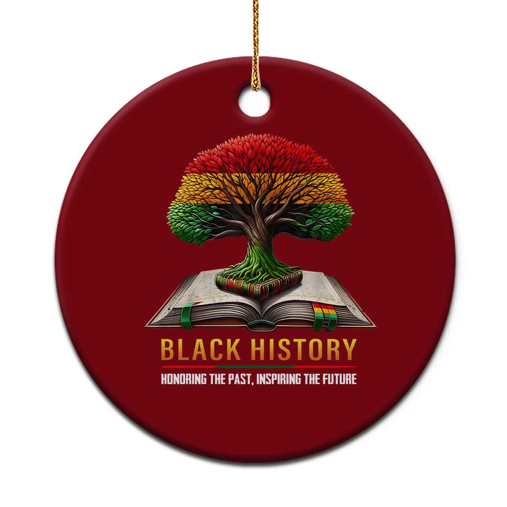 Black History Teacher Ceramic Ornament Honoring The Past Inspiring The Future Tree of Life - Wonder Print Shop