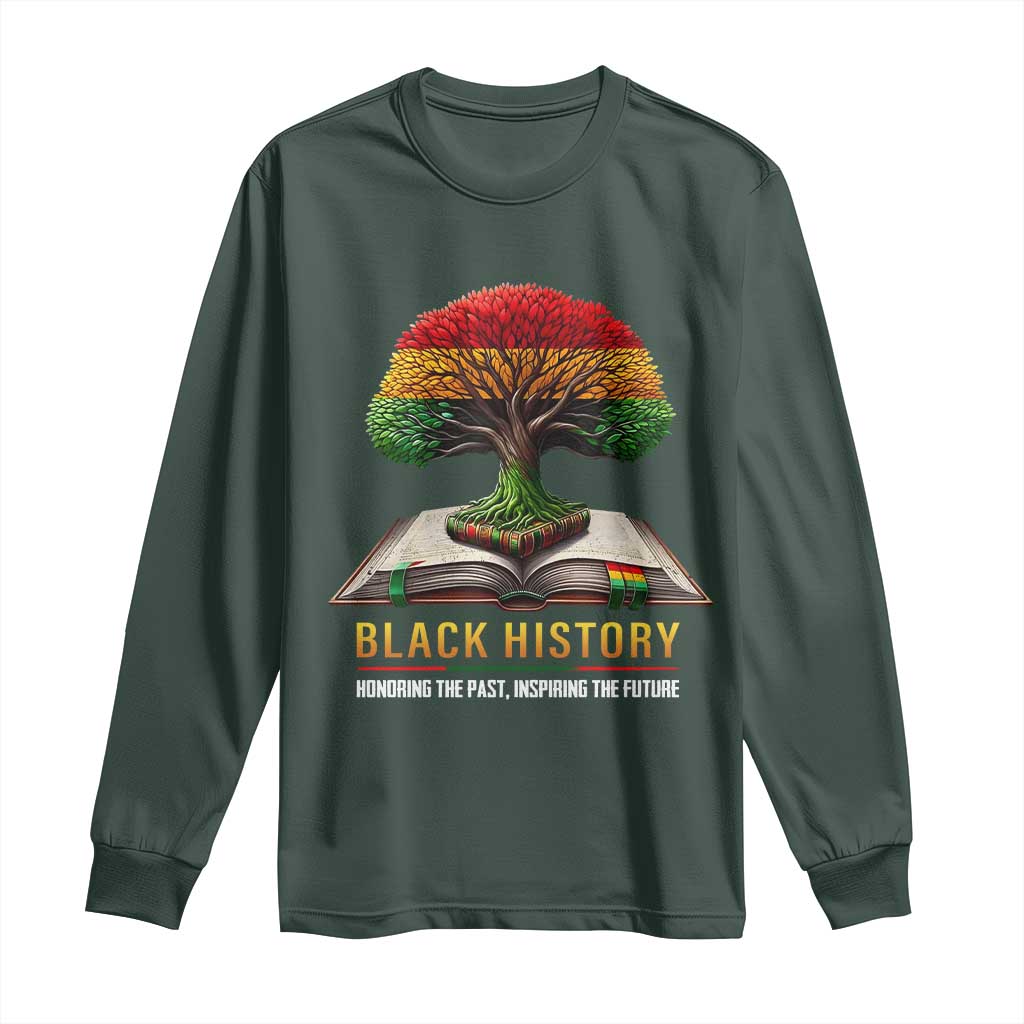 Black History Teacher Long Sleeve Shirt Honoring The Past Inspiring The Future Tree of Life