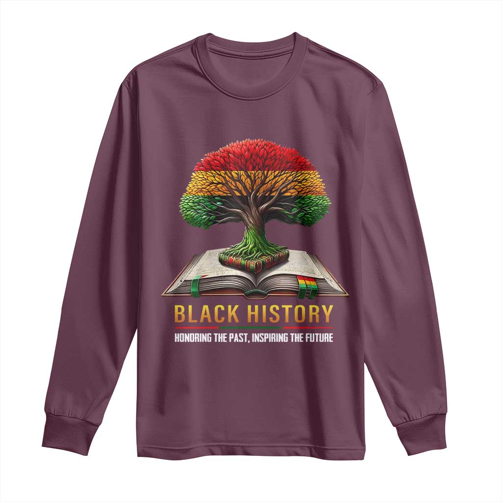 Black History Teacher Long Sleeve Shirt Honoring The Past Inspiring The Future Tree of Life