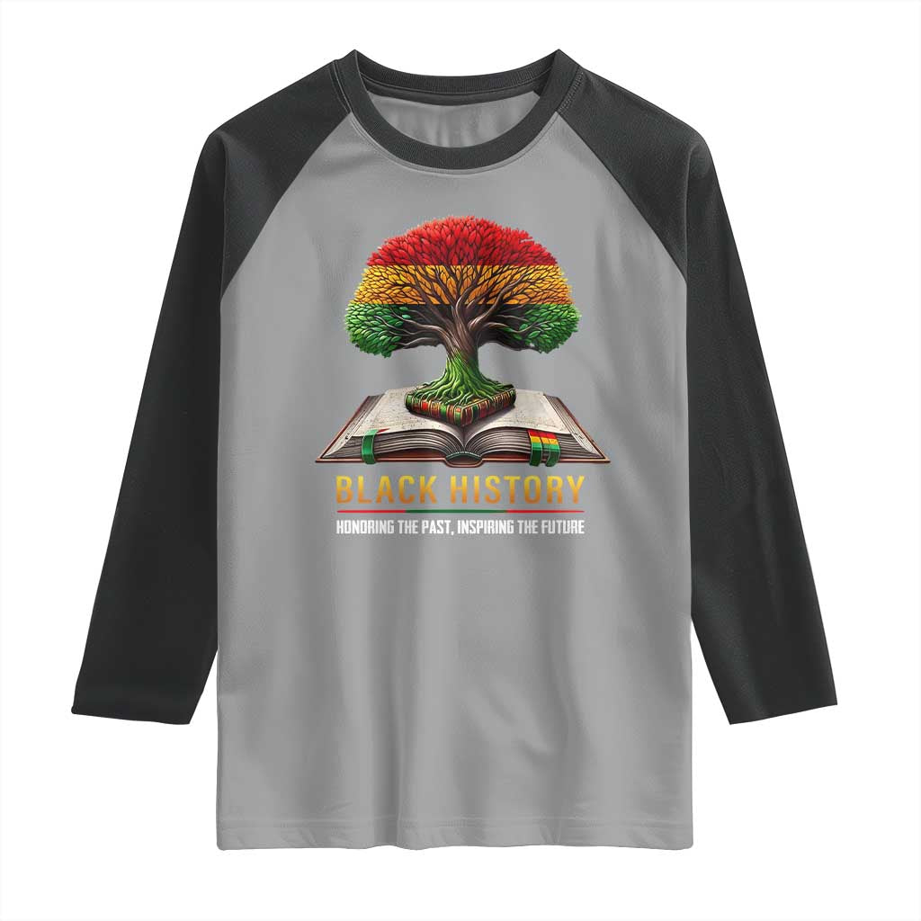 Black History Teacher Raglan Shirt Proud Black Culture Tree of Life