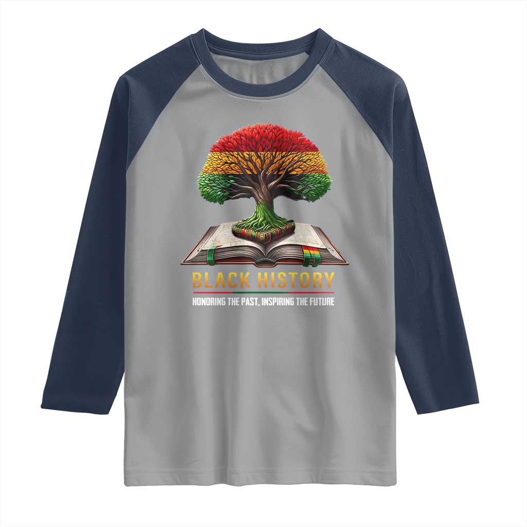 Black History Teacher Raglan Shirt Proud Black Culture Tree of Life