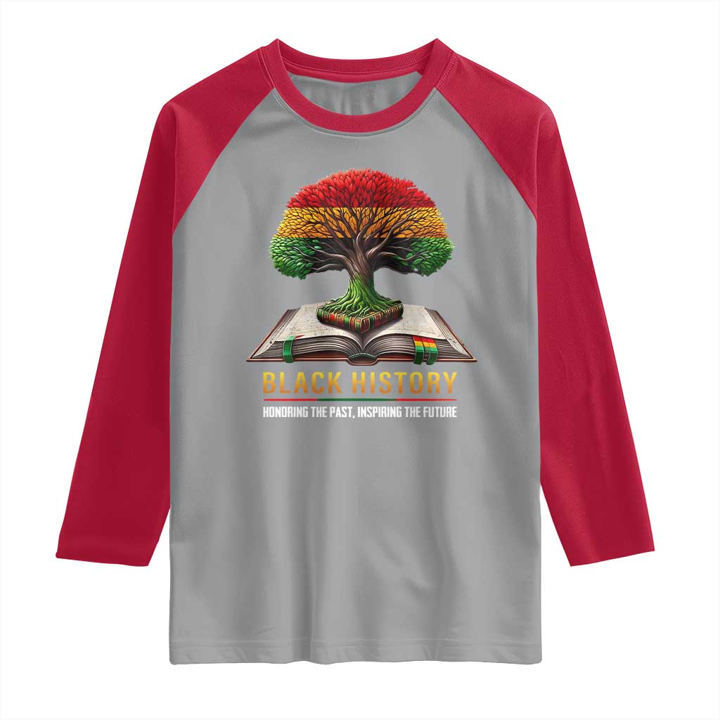 Black History Teacher Raglan Shirt Proud Black Culture Tree of Life