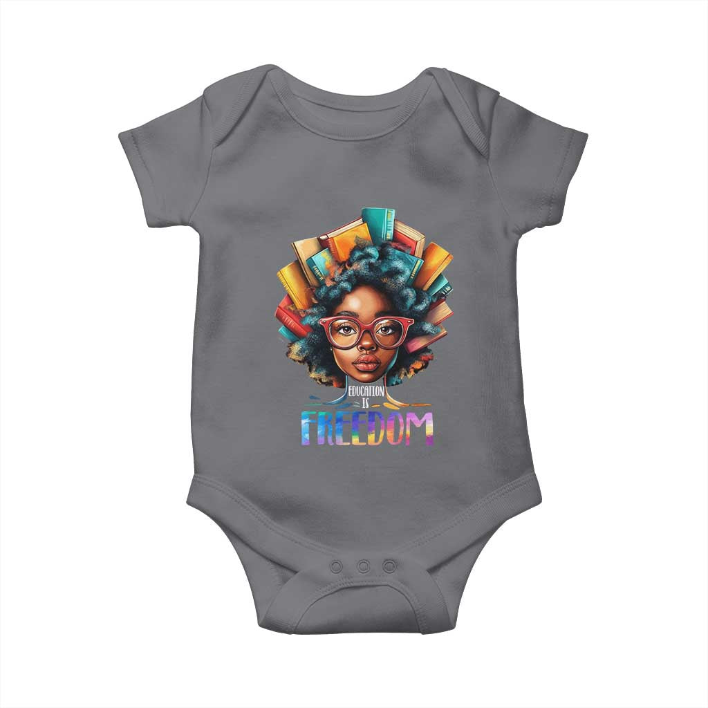 Black History Education Is Freedom Baby Onesie Black Teacher Books