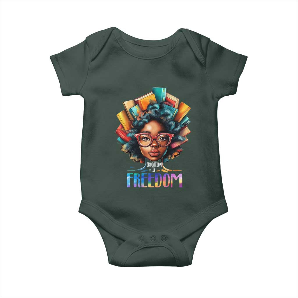 Black History Education Is Freedom Baby Onesie Black Teacher Books