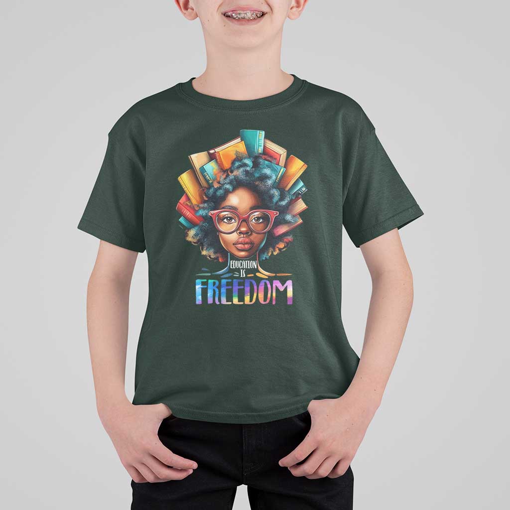 Black History Education Is Freedom T Shirt For Kid Black Teacher Books