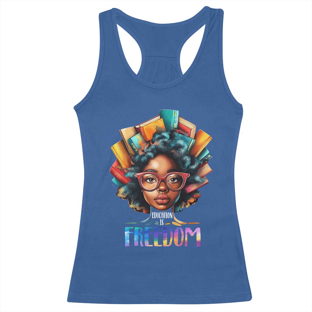 Black History Education Is Freedom Racerback Tank Top Black Teacher Books