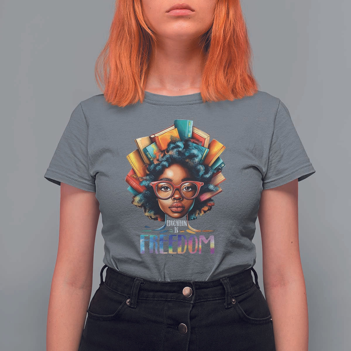 Black History Education Is Freedom T Shirt For Women Black Teacher Books