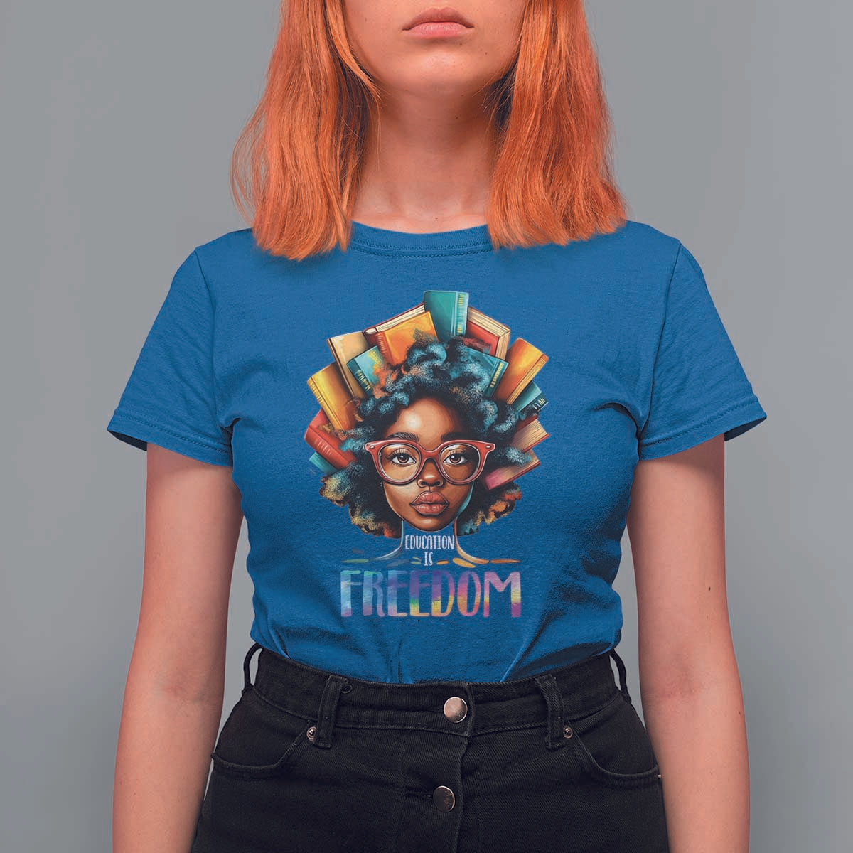 Black History Education Is Freedom T Shirt For Women Black Teacher Books