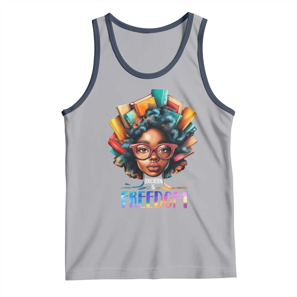 Black History Education Is Freedom Tank Top Black Teacher Books