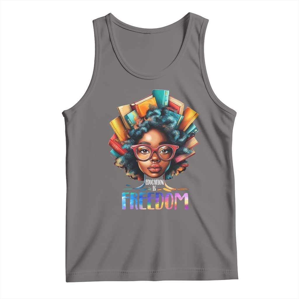 Black History Education Is Freedom Tank Top Black Teacher Books