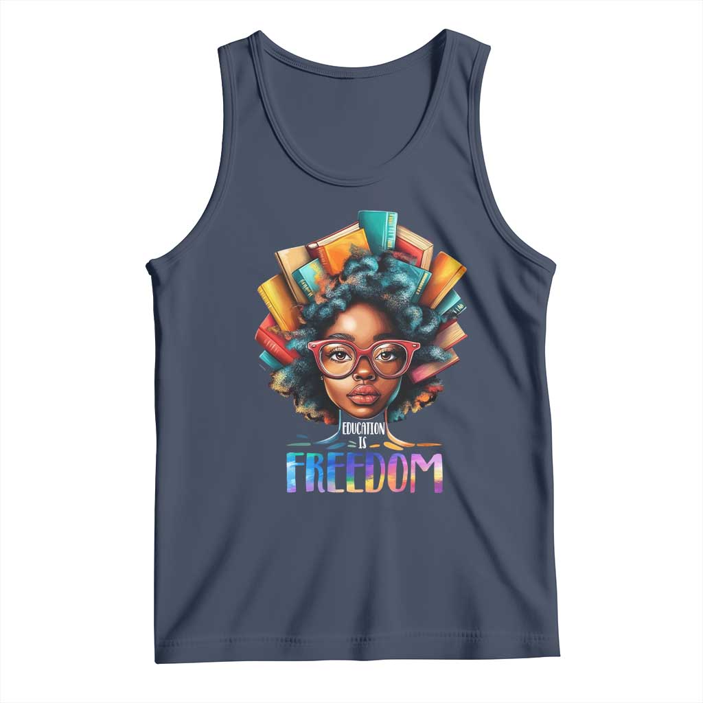 Black History Education Is Freedom Tank Top Black Teacher Books
