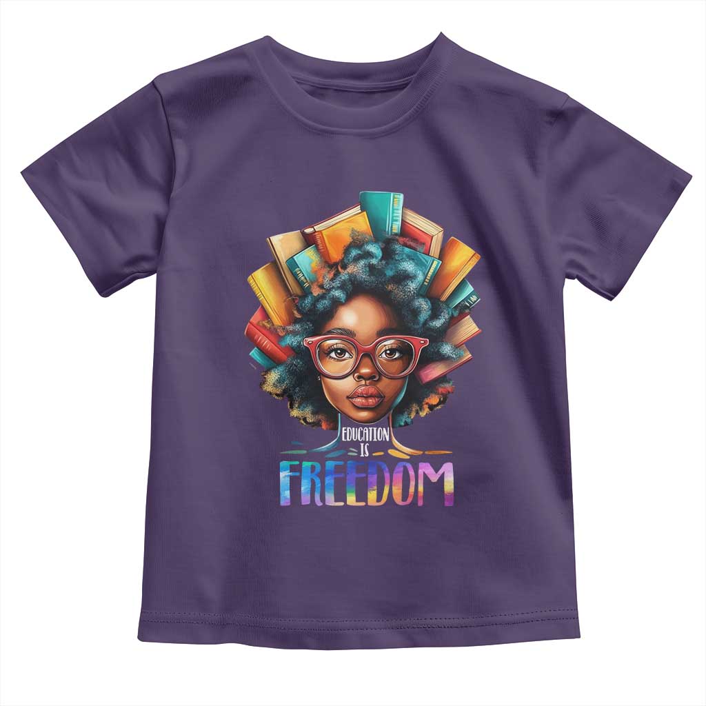 Black History Education Is Freedom Toddler T Shirt Black Teacher Books