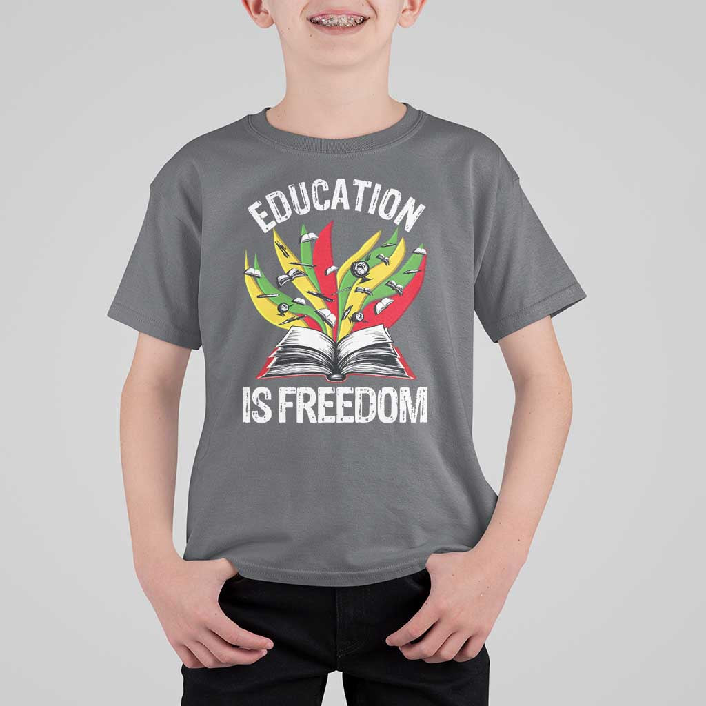 Education Is Freedom T Shirt For Kid Teaching Black History Month Books