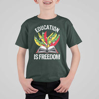 Education Is Freedom T Shirt For Kid Teaching Black History Month Books
