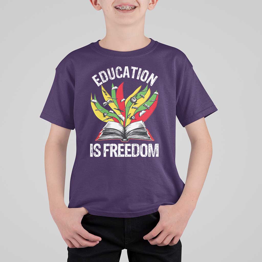 Education Is Freedom T Shirt For Kid Teaching Black History Month Books