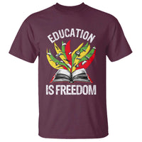 Education Is Freedom T Shirt Teaching Black History Month Books