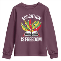 Education Is Freedom Youth Sweatshirt Teaching Black History Month Books