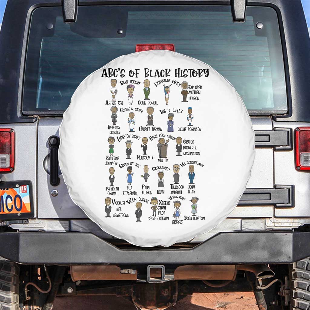 ABCs of Black History Month Spare Tire Cover Black Excellence Pride