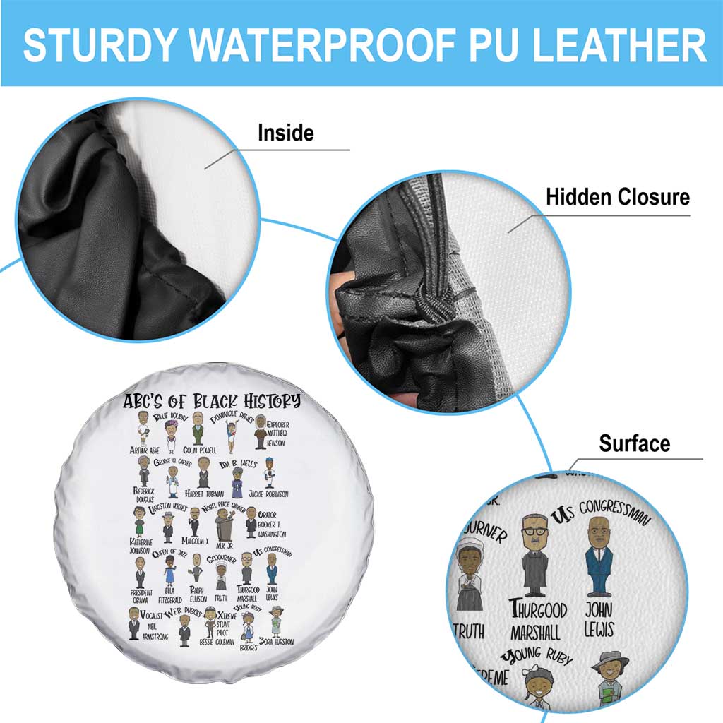 ABCs of Black History Month Spare Tire Cover Black Excellence Pride