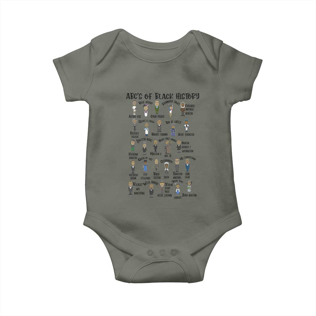 ABCs of Black History Month Baby Onesie Black Excellence Pride