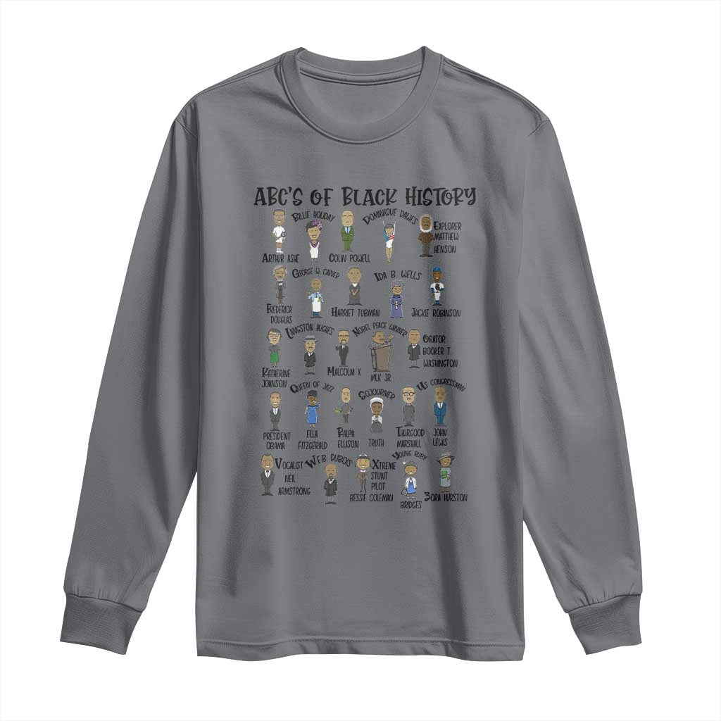 ABCs of Black History Month Long Sleeve Shirt Black Excellence Pride