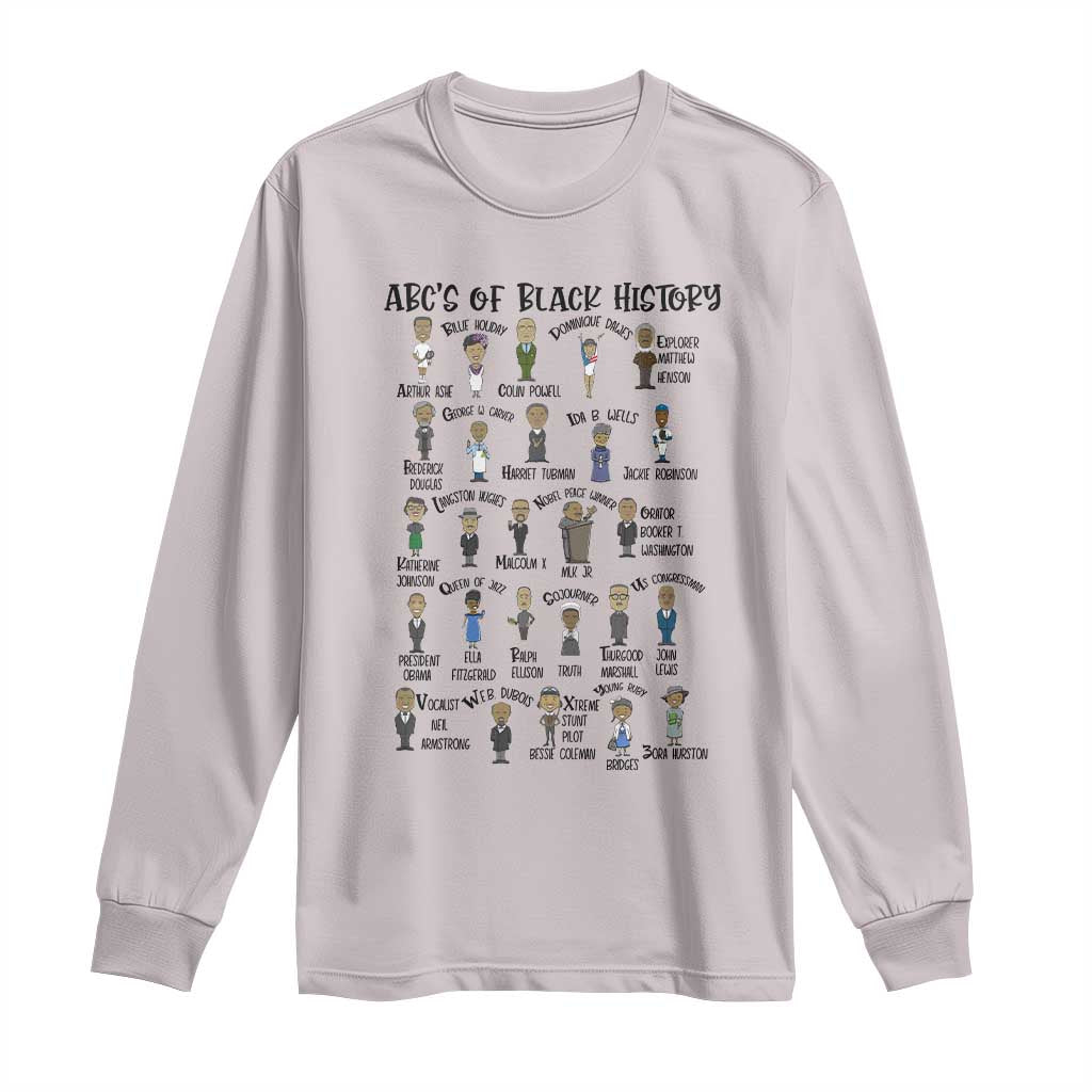 ABCs of Black History Month Long Sleeve Shirt Black Excellence Pride