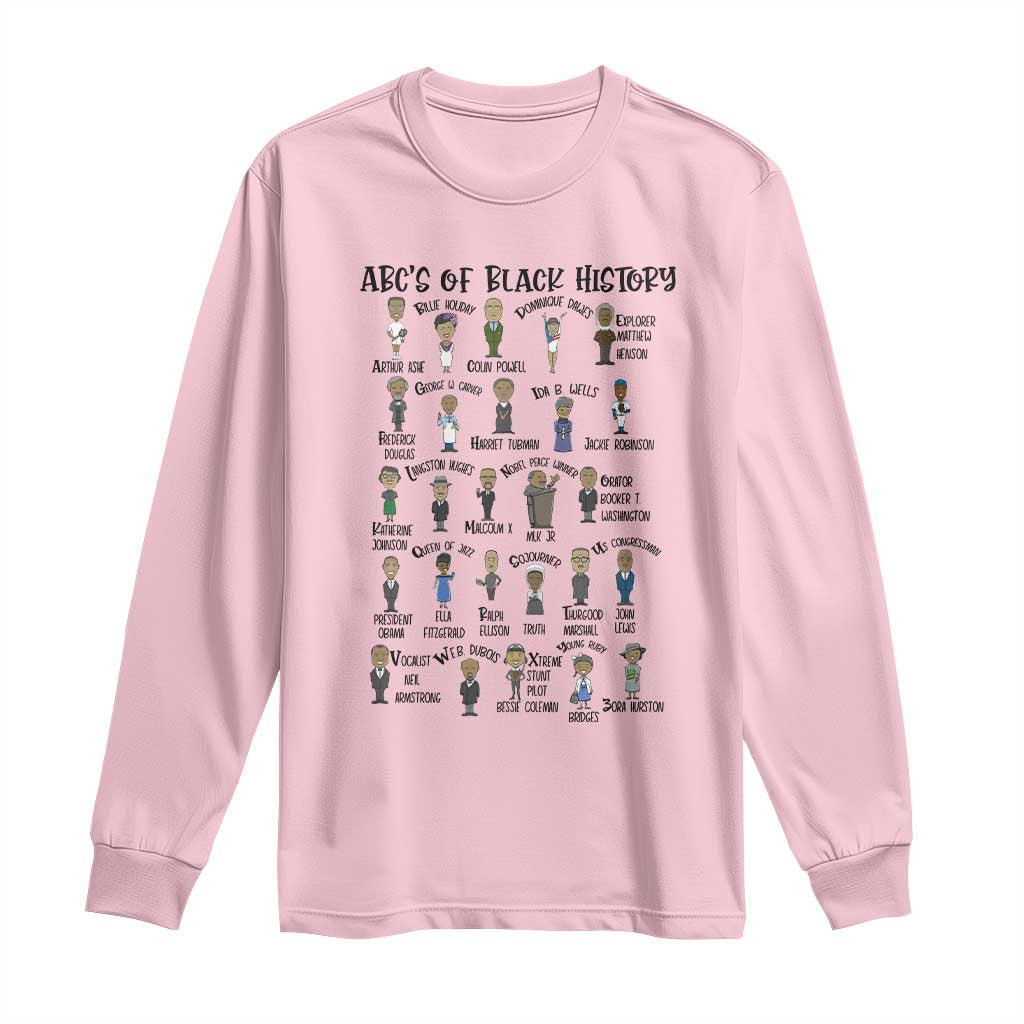 ABCs of Black History Month Long Sleeve Shirt Black Excellence Pride