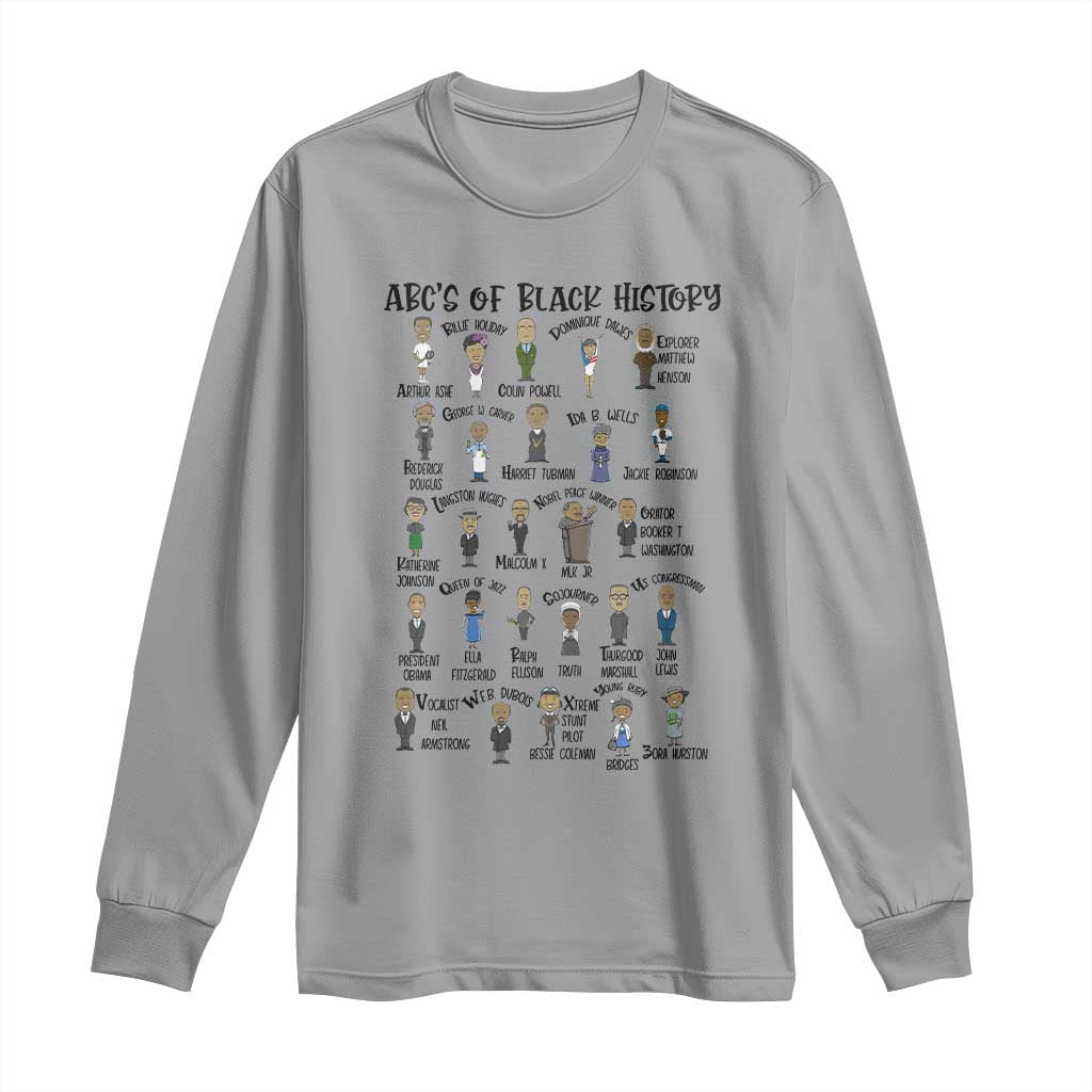 ABCs of Black History Month Long Sleeve Shirt Black Excellence Pride
