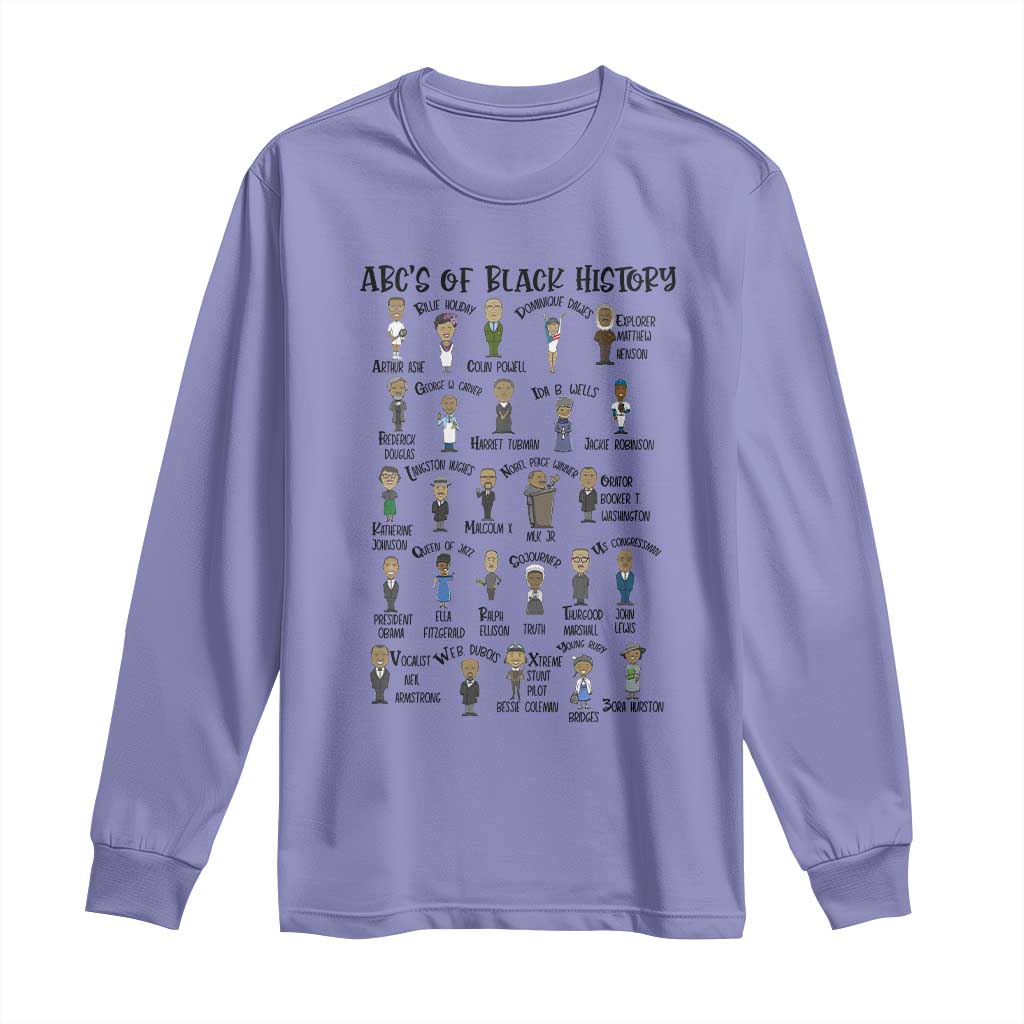 ABCs of Black History Month Long Sleeve Shirt Black Excellence Pride