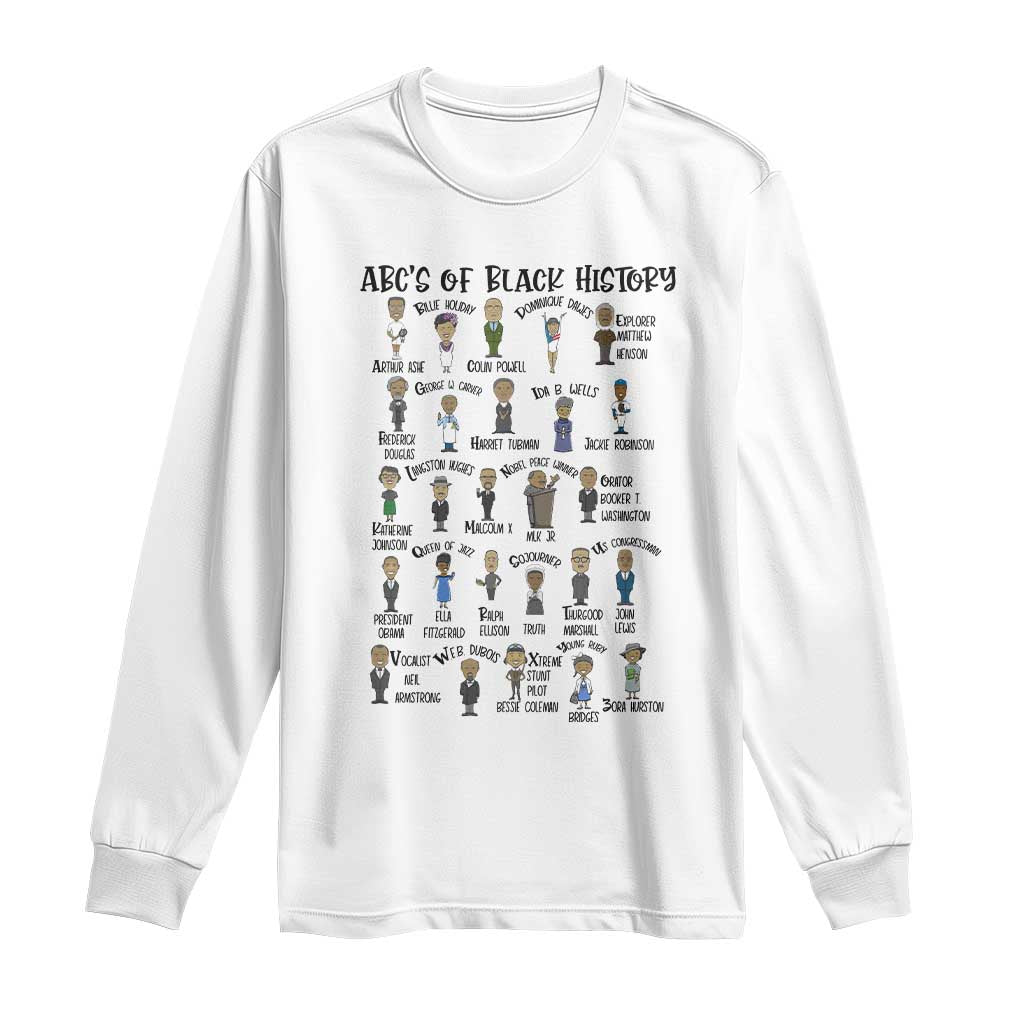 ABCs of Black History Month Long Sleeve Shirt Black Excellence Pride