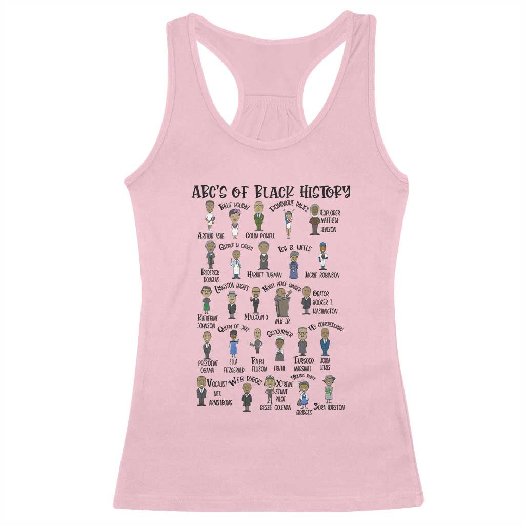 ABCs of Black History Month Racerback Tank Top Black Excellence Pride