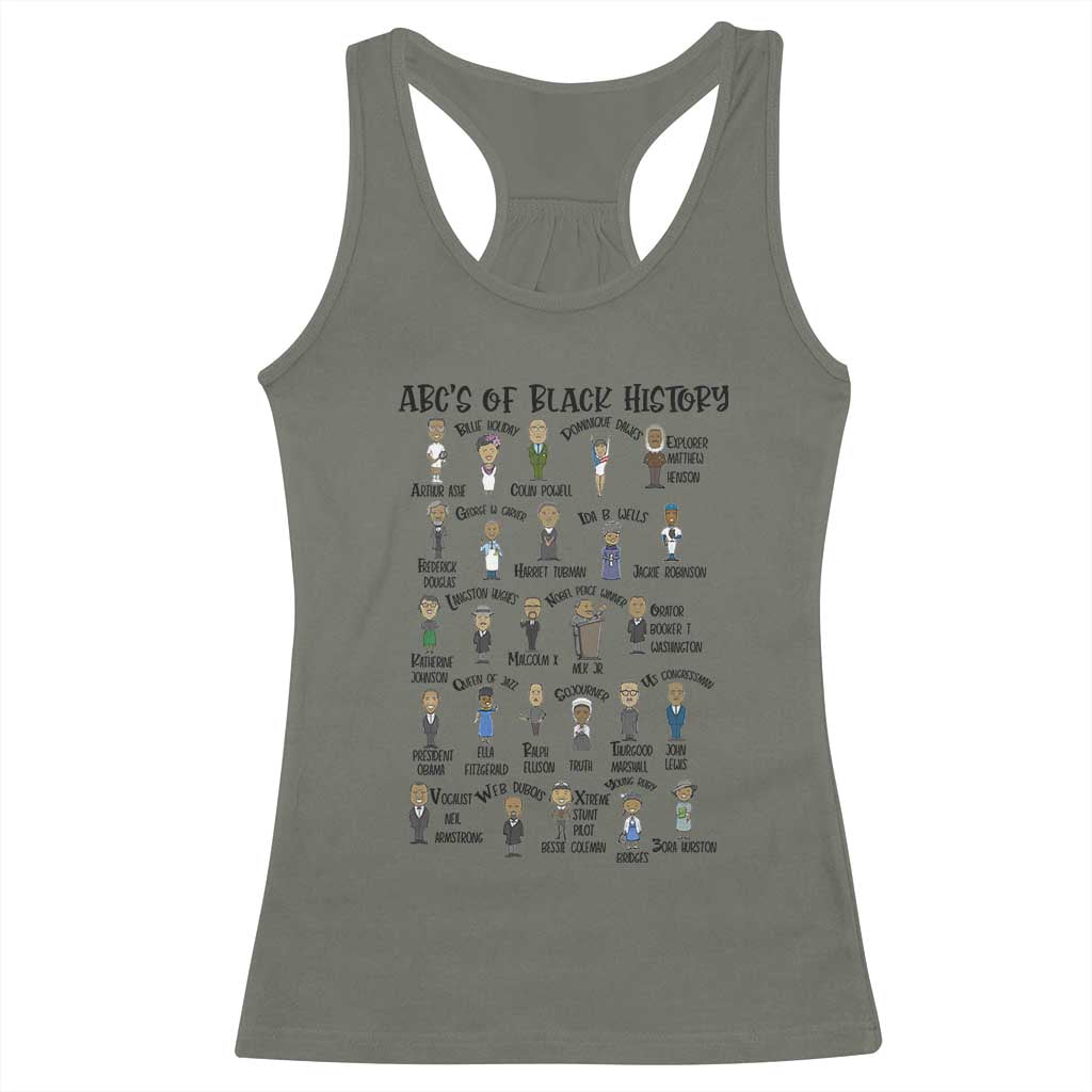 ABCs of Black History Month Racerback Tank Top Black Excellence Pride
