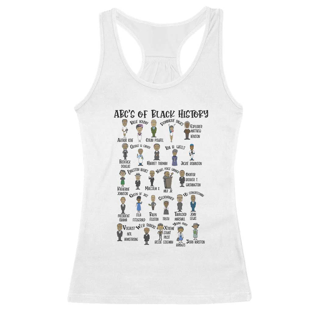ABCs of Black History Month Racerback Tank Top Black Excellence Pride