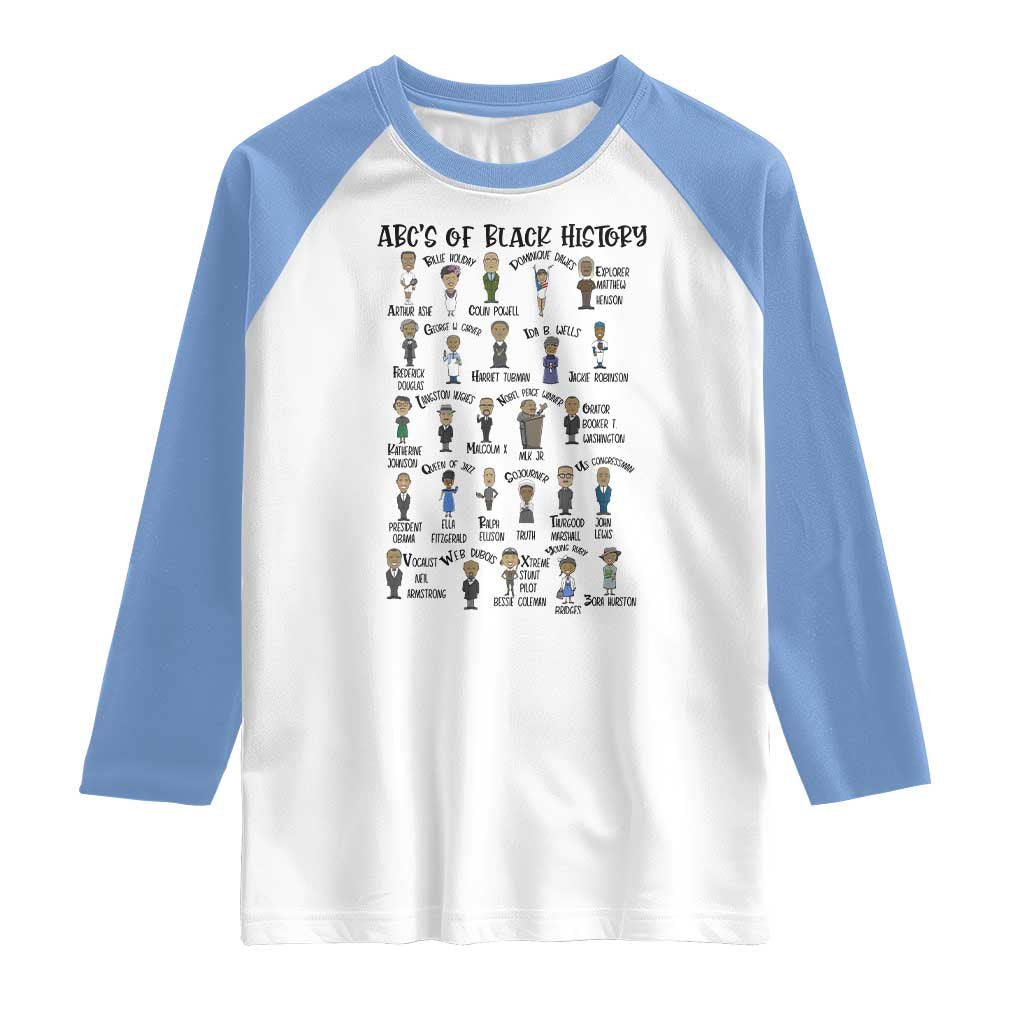 ABCs of Black History Month Raglan Shirt Black Excellence Pride