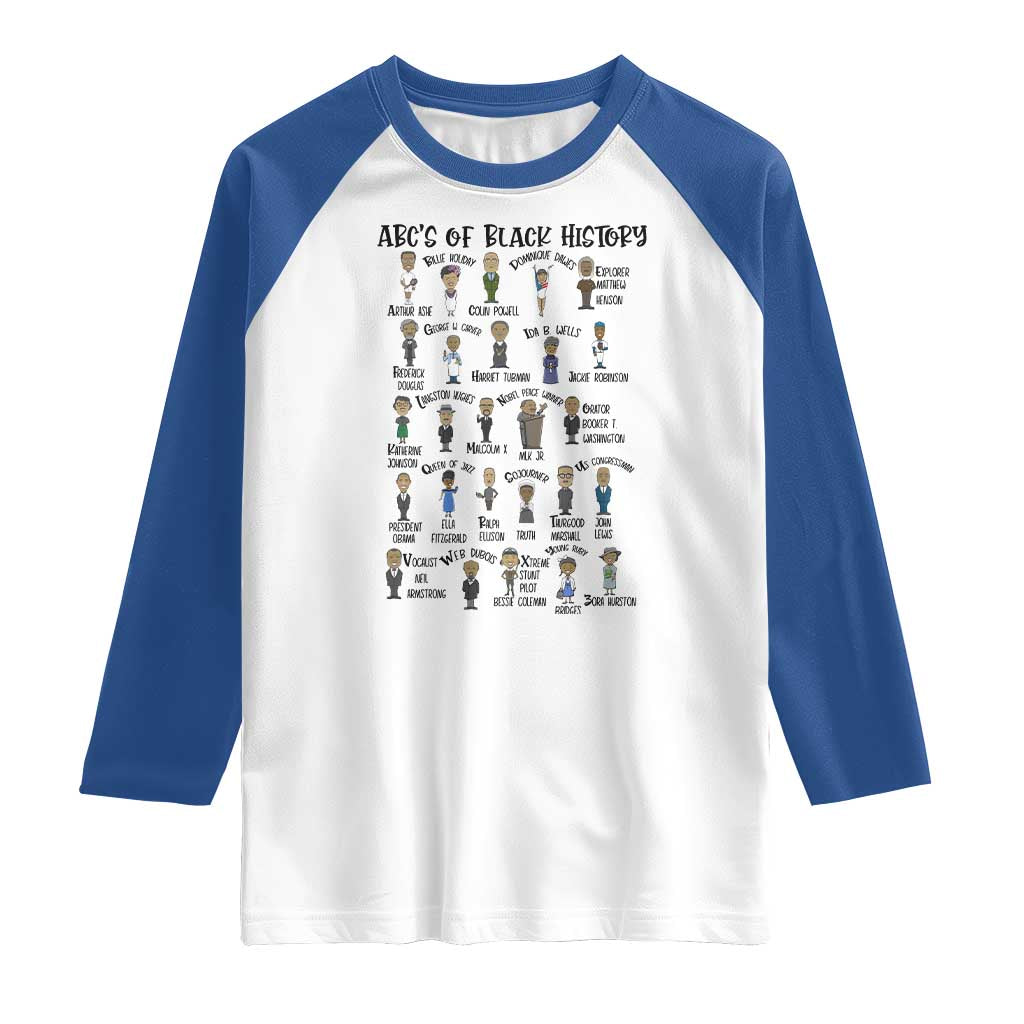 ABCs of Black History Month Raglan Shirt Black Excellence Pride
