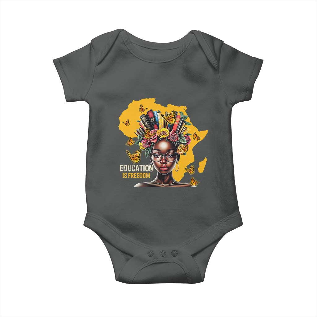 Education Is Freedom Baby Onesie Black Teacher Books Black History Month