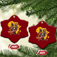 Education Is Freedom Ceramic Ornament Black Teacher Books Black History Month - Wonder Print Shop