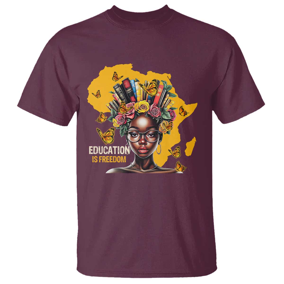 Education Is Freedom T Shirt Black Teacher Books Black History Month