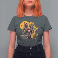Education Is Freedom T Shirt For Women Black Teacher Books Black History Month