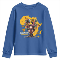 Education Is Freedom Youth Sweatshirt Black Teacher Books Black History Month