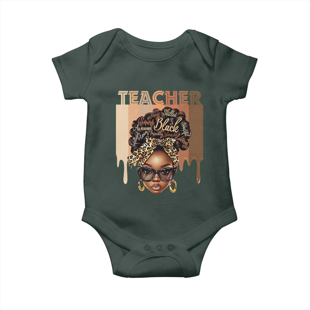 Black Teacher Magic Baby Onesie Black History Month Afro Hair Melanin