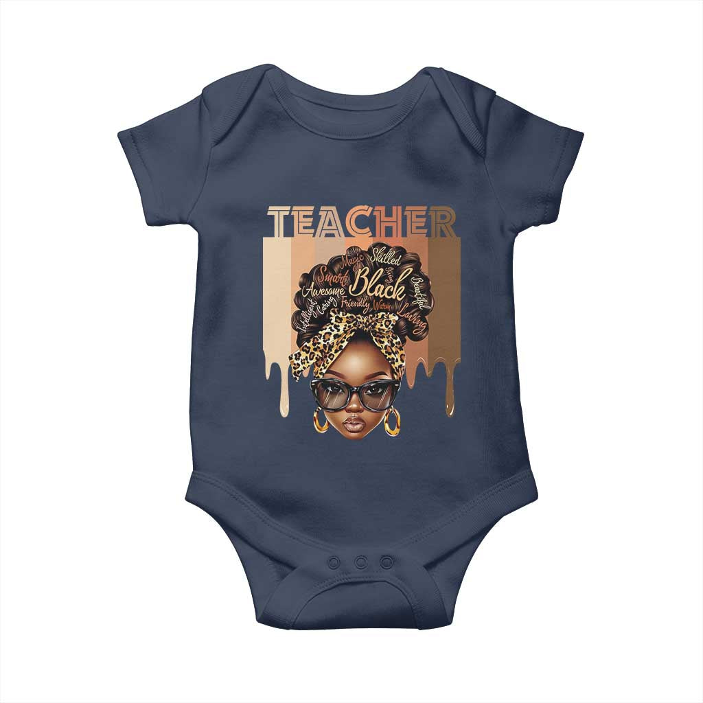 Black Teacher Magic Baby Onesie Black History Month Afro Hair Melanin