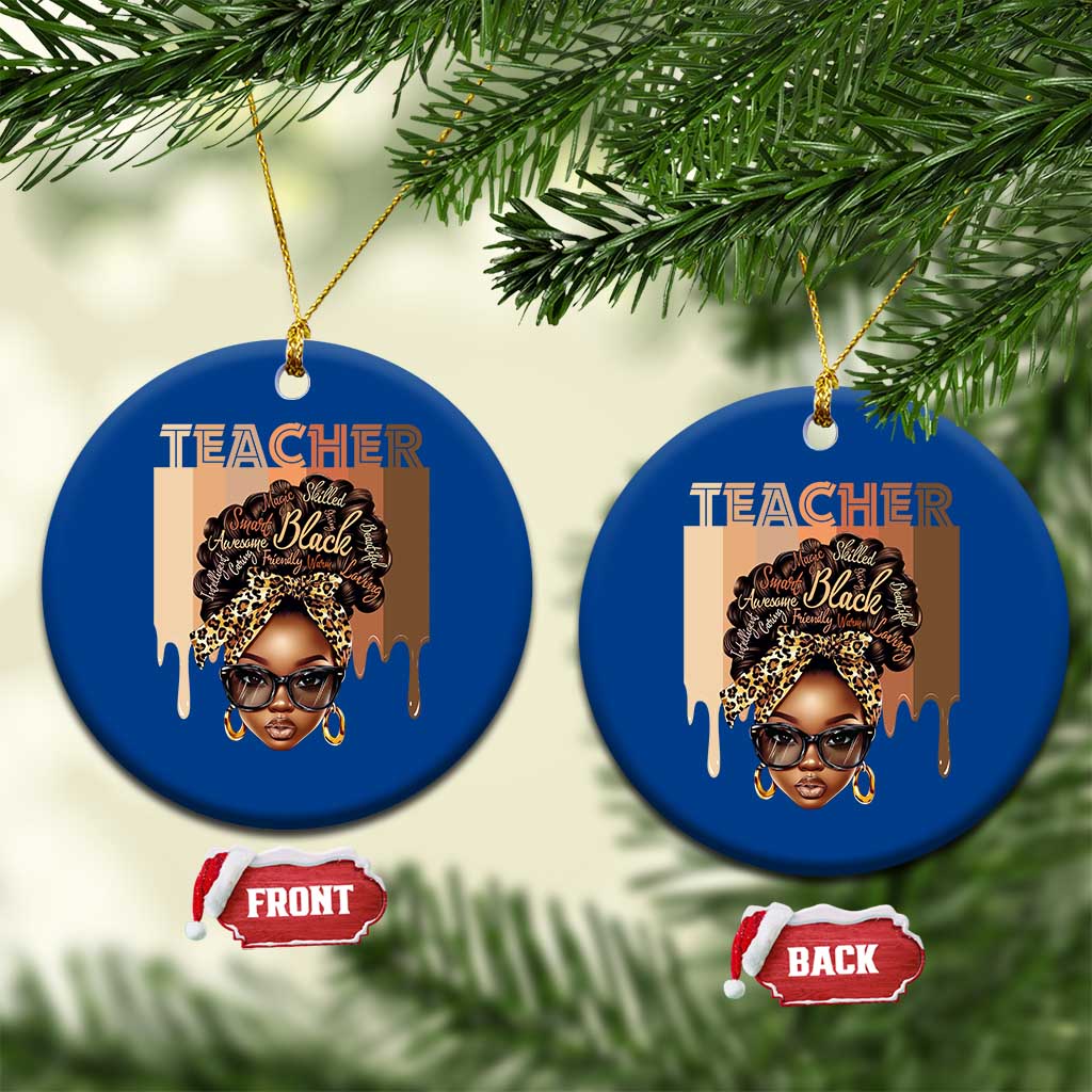 Black Teacher Magic Ceramic Ornament Black History Month Afro Hair Melanin - Wonder Print Shop
