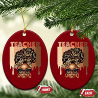 Black Teacher Magic Ceramic Ornament Black History Month Afro Hair Melanin - Wonder Print Shop