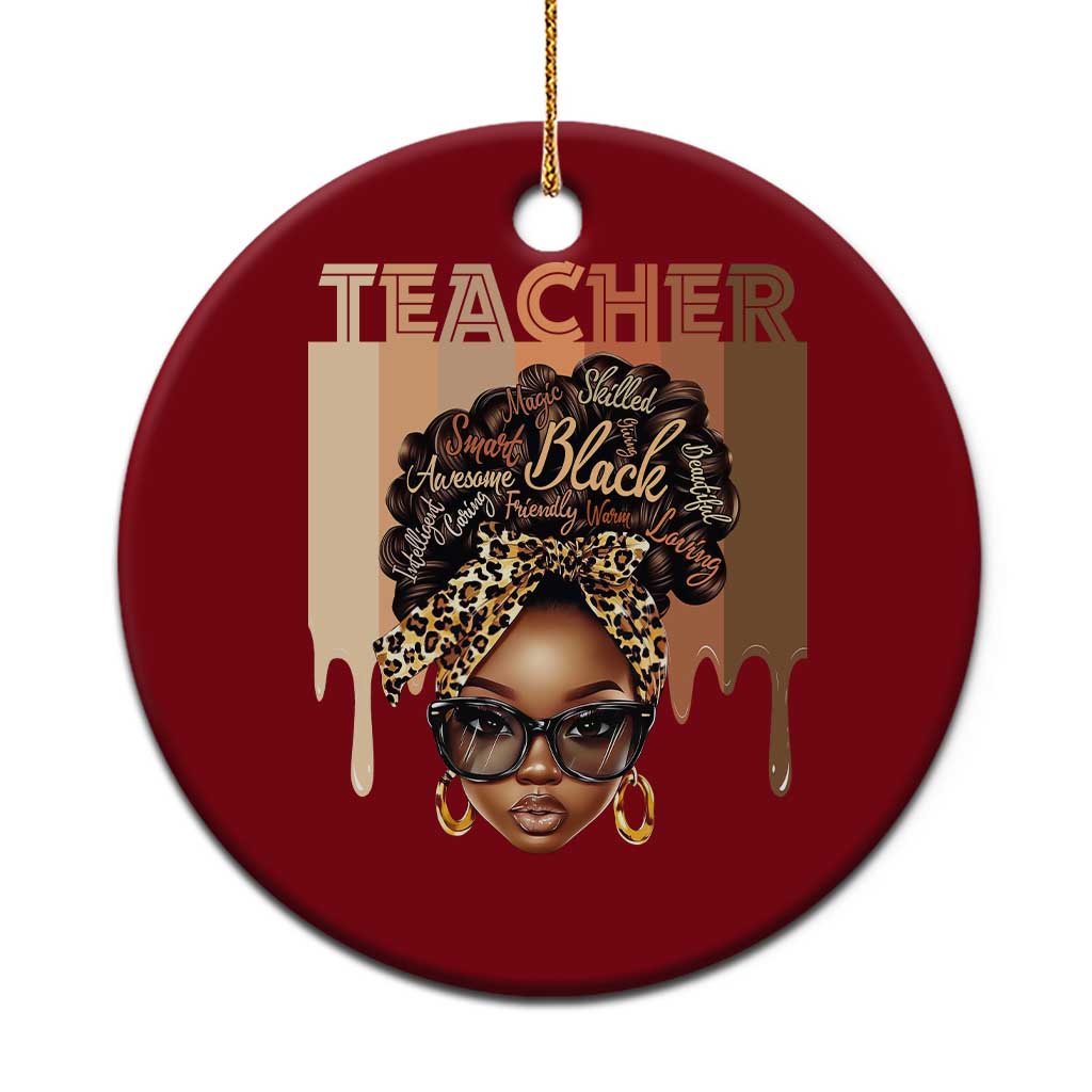 Black Teacher Magic Ceramic Ornament Black History Month Afro Hair Melanin - Wonder Print Shop