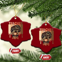 Black Teacher Magic Ceramic Ornament Black History Month Afro Hair Melanin - Wonder Print Shop